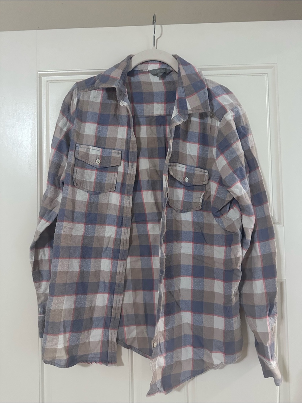 Rubbish Plaid Button-Down Shirt in Blue, Gray & Cream